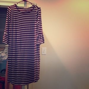 Brand new boutique style burgundy striped dress